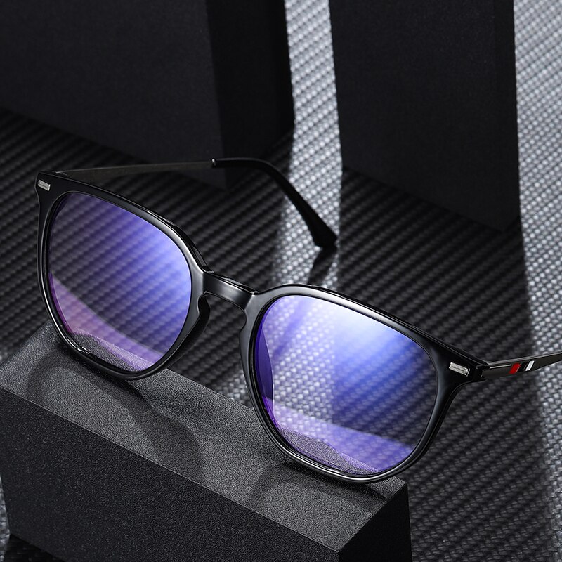 Eyeoomu retro vintage pyöreä kehys oversized anti blue light lasit klassinen iso tyyli sininen säteet unisex tietokoneen valo silmälasit