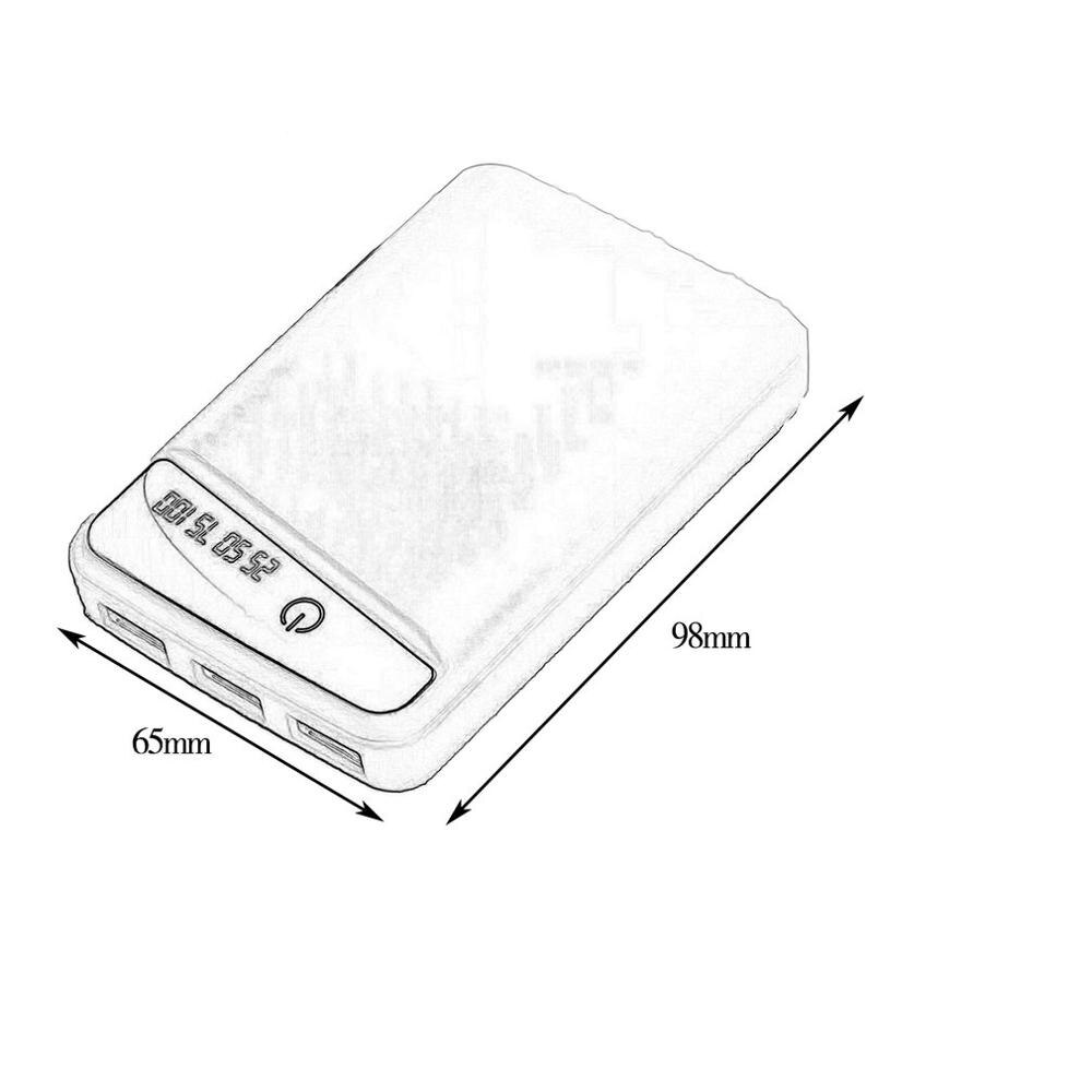 5V 1A 7X18650 DIY Power Bank Case 3USB Battery Shell Box Case DIY KIT Digital LCD Display Shell Battery Charger Box Case