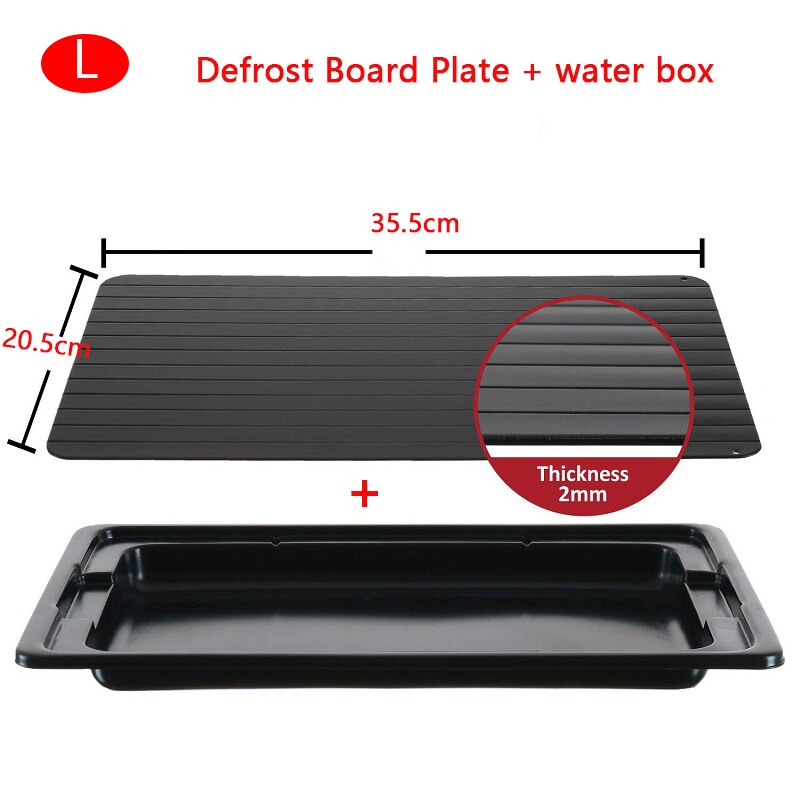 Defrosting Tray Frozen Food Thawing Plate For Fast Quick Rapid Meat Defrosting Chicken The Safest No Electricity No Microwa: L with Water Box