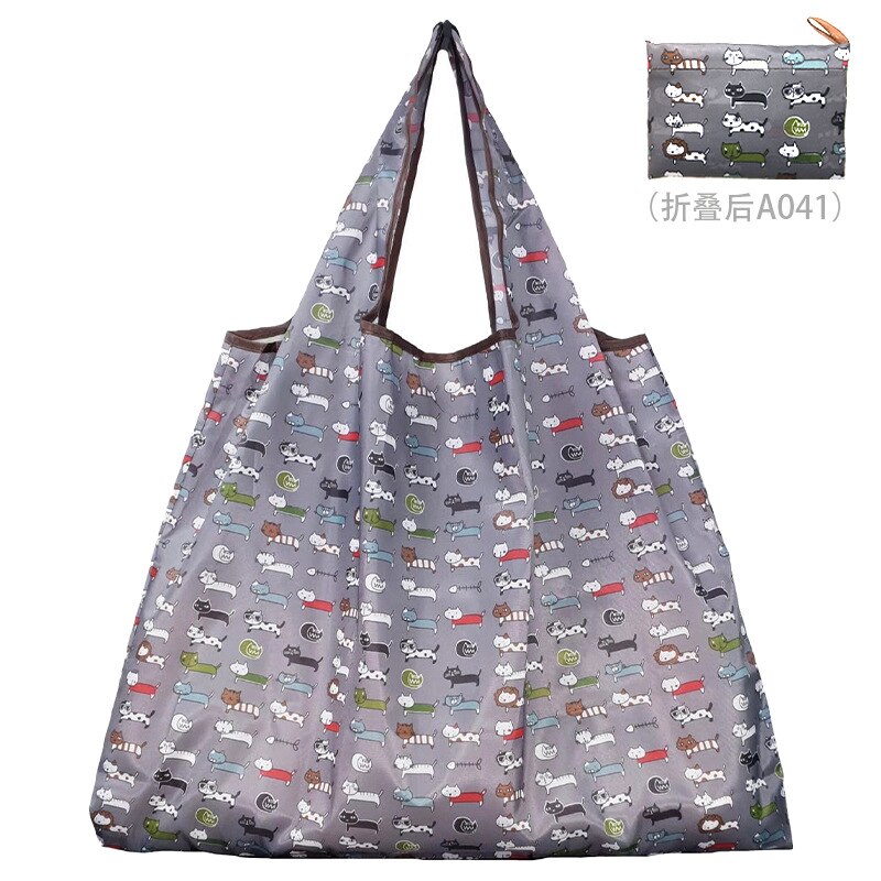 Handig Opvouwbare Boodschappentas Herbruikbare Opvouwbare Milieuvriendelijke Boodschappen Tassen Vrouwen Canvas Schoudertas: S4