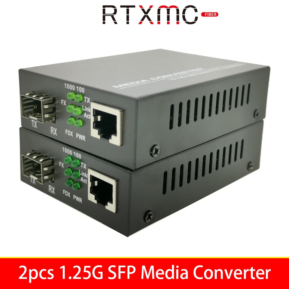 1Pair 1.25G SFP Module SC LC BIDI DDM 1000M SingleMode 20KM Media Converter Transceiver OpticalFiber FTTH Switch POE MC 1G Gigab