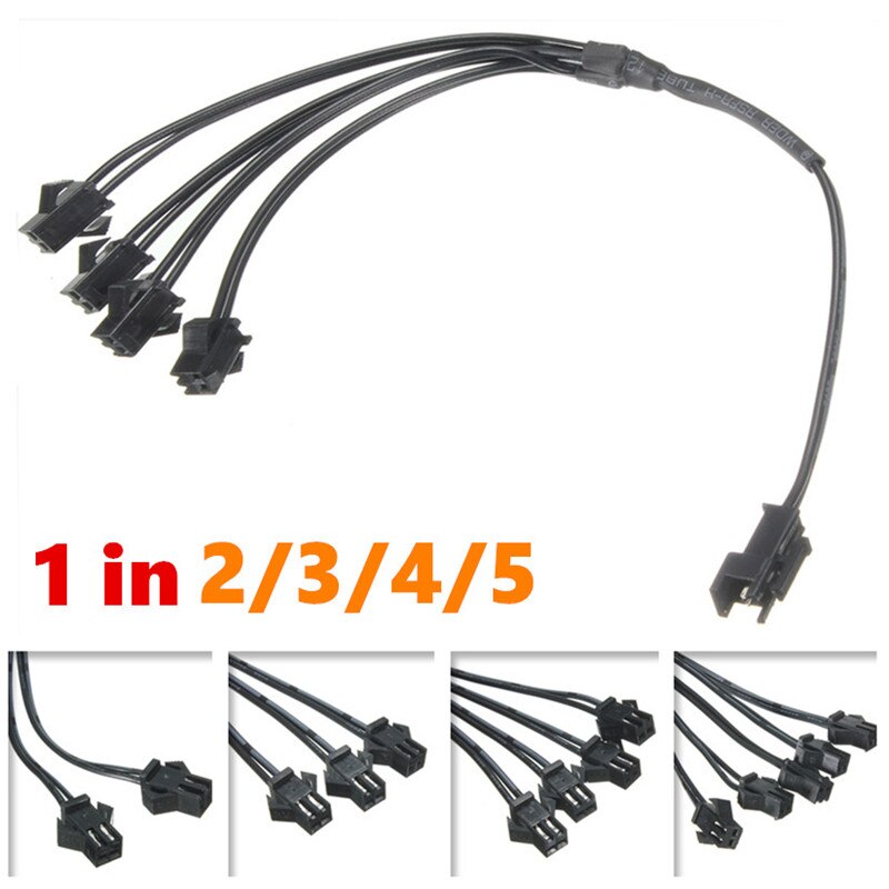 5/4/3/2 in 1 Splitter Cable for EL Wire Neon Light LED Rope Strip Light Conected With Inverter