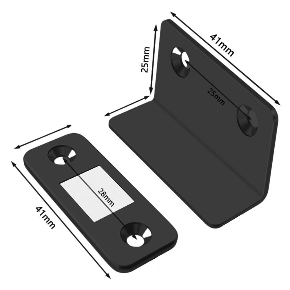 Punch-free Magnetic Self-stick Latch Strong Steel Catch Ultra Thin For Door Cabinet Cupboard Closer Stops Furniture Hardwar H2F6: C