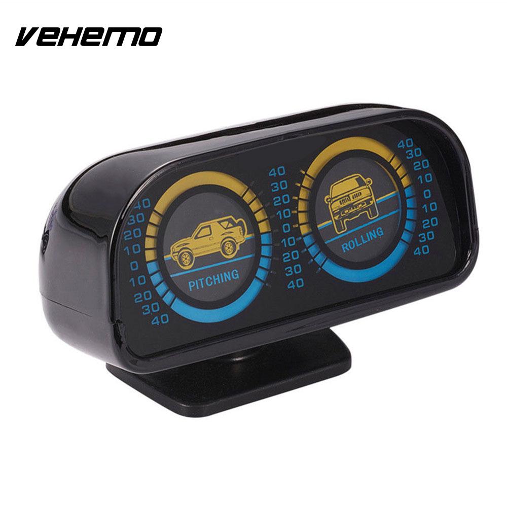 Vehemo Backlight 12V Vehicle Inclinometer Auto Inclinometer Compass Slope Level Meter Slope Meter Car Inclinometer