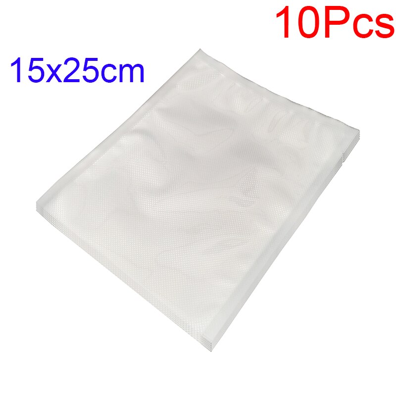 10 kpl/erä tyhjiötiiviste pussit rulla tyhjiö elintarvikepussi varastointi tiiviste pakkaussäiliö: 15 x 25cm 10 kpl