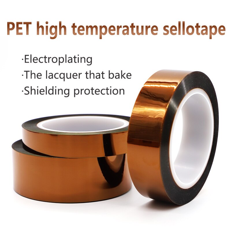 10Meters/Roll High Temperature Polyimide Double-Sided Tape 3D Printing Board Electronic Components Heat Insulation Protection