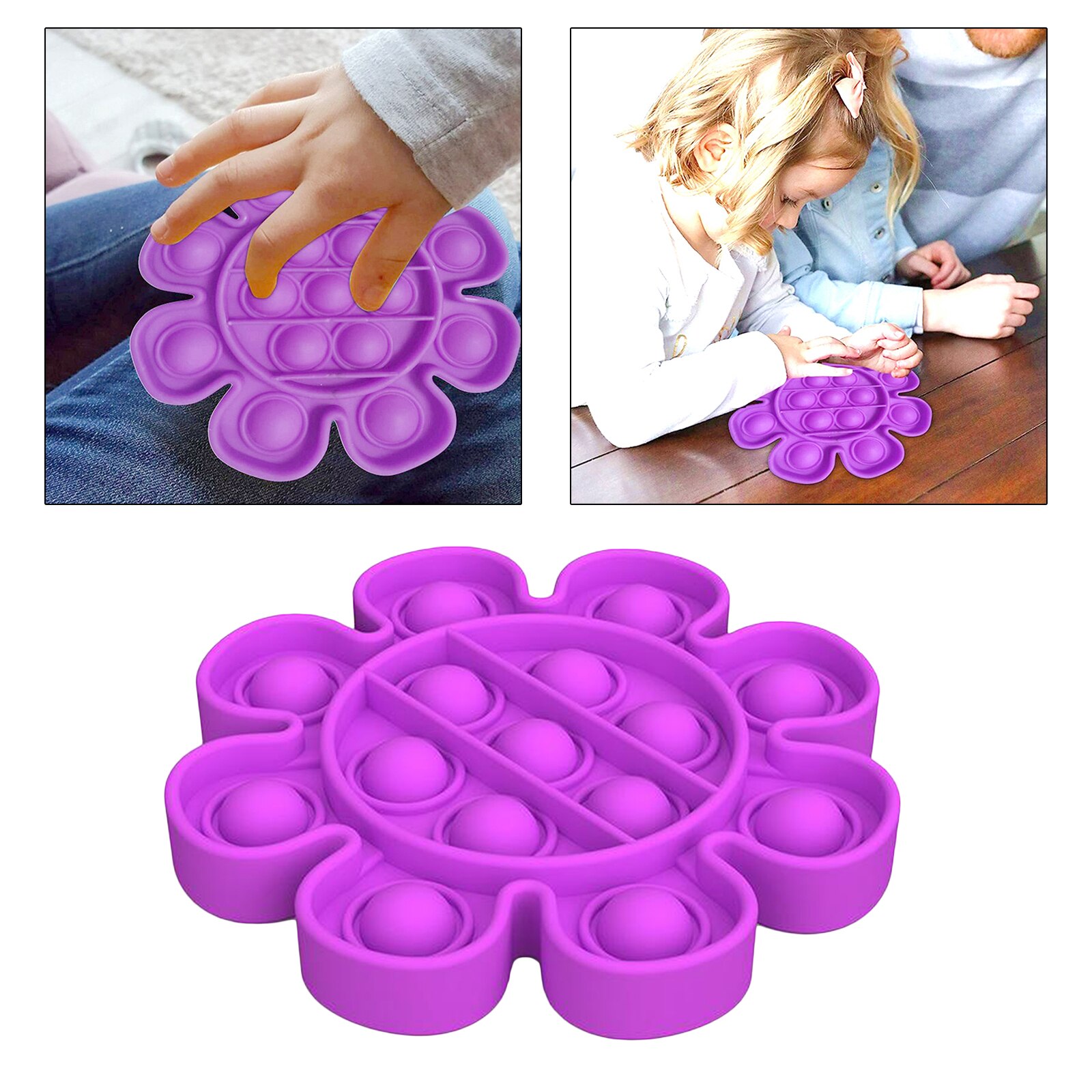Push Bubble Fidget Sensory Toy Stress Reliever Fidget Toy Game Simple Fidgets Stress Toys Sensory Brain Office Supplie Classroom: Game Disk Purple