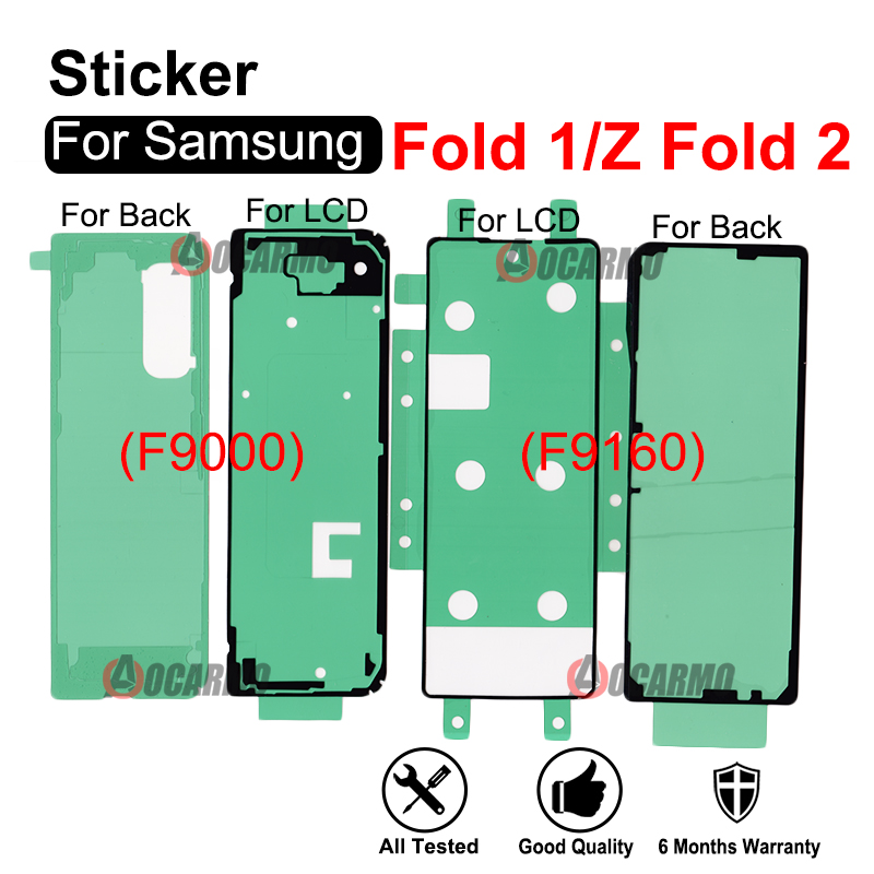 Para Samsung Galaxy Fold 1/Z Fold2/Z Fold3 Z Flip 5g F7000 F7070 F9000 F9160 F926 pegatina frontal LCD contraportada pegamento adhesivo