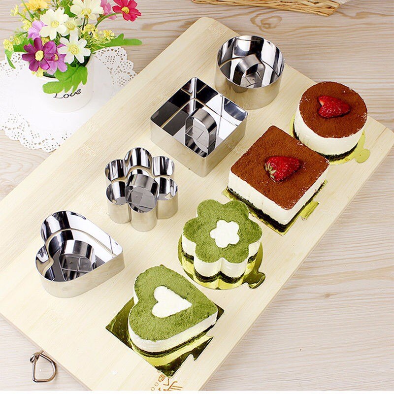 Form sallad kök bakeware gör-det-själv bakverk verktyg rostfritt stål cupcake form sallad dessert form ringar för sallader form