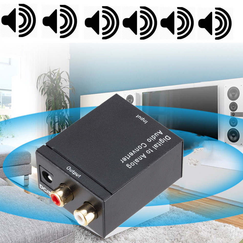 Wvvmvv Digitaal Naar Analoog Audio Converter Digitale Optische Coaxcoaxialtoslink Naar Analoog Rca L/R Audio Converter Adapter Versterker