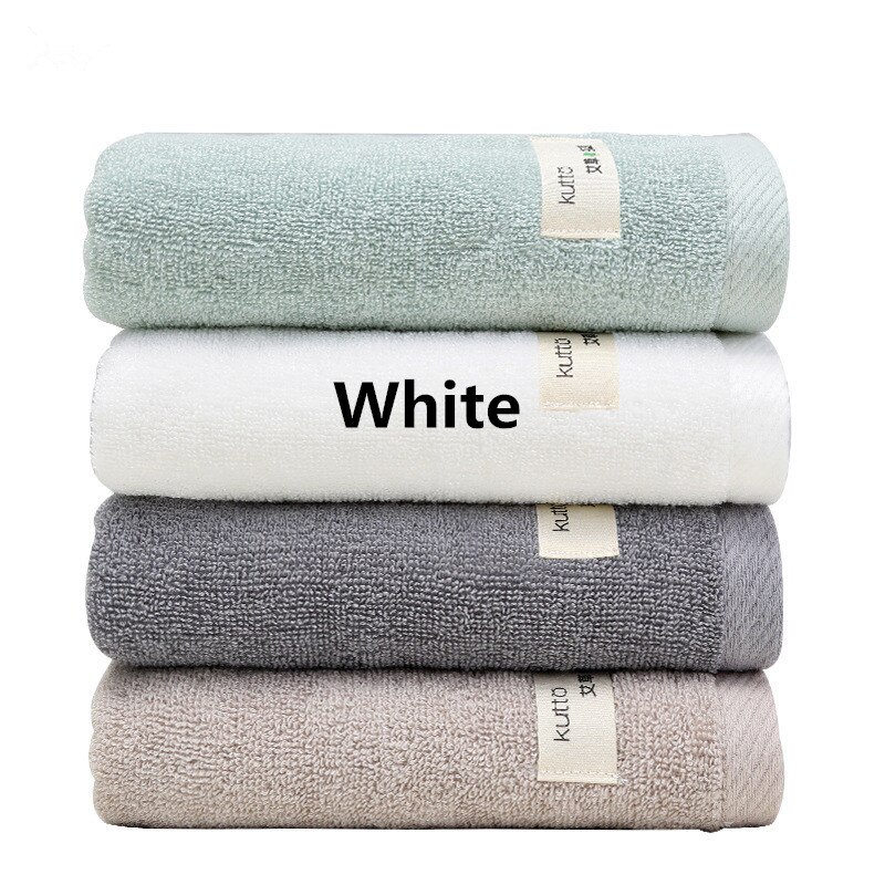 34X75Cm Effen Kleur Antibacteriële Alsem Katoen Handdoek Absorberende Huidvriendelijke Huishoudelijke Gezichtsreiniging Handdoeken: White