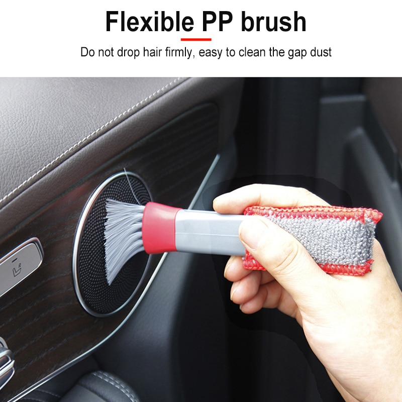 1pcs 2 In 1Car Brush Cleaning Tool Car Detailing Cleaning Car Air-conditioner Outlet Multi-purpose Brush Car Cleaning Tools