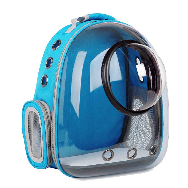 Astronaut Venster Bubble Draagtas Reistas Ademende Ruimte Capsule Transparante Huisdier Draagtas Hond Kat Rugzak: light blue cover