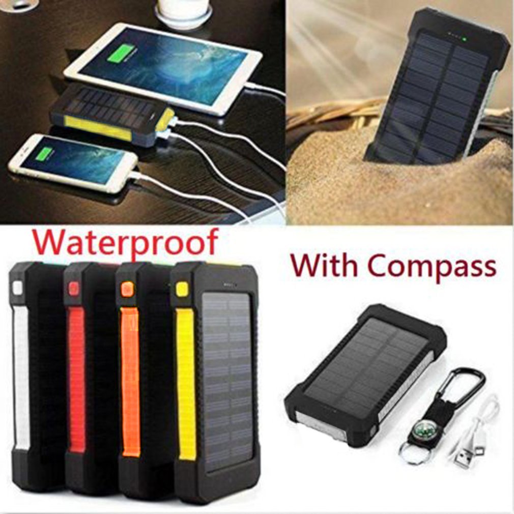 30000mAh Portable Solar External Battery Charger Batteries Travel Backup Battery Power Bank for iPhone X 6 7 8 Plus