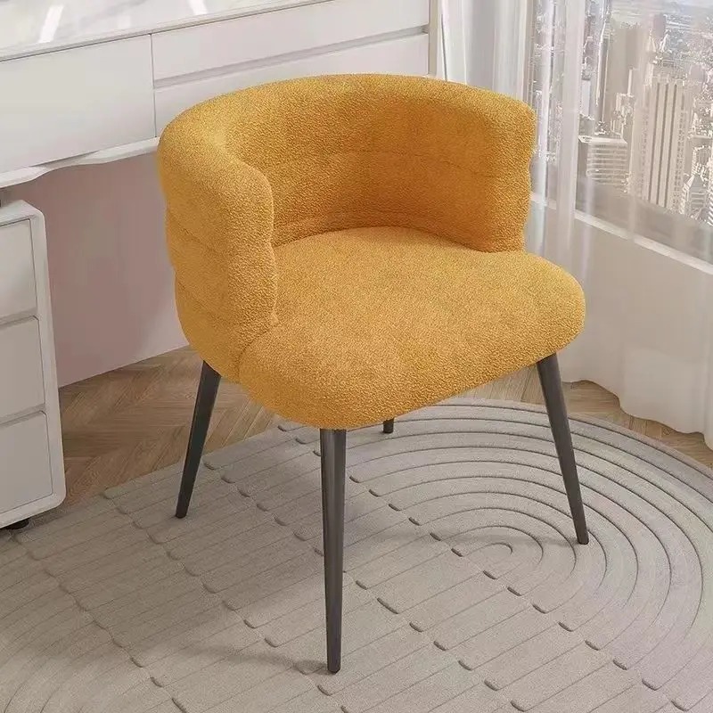 Nordisk chaiselong enkelt doven sofa stol makeup stol uld fløjl soveværelse stue garderobe kommode stole toiletbordsstole: Chokolade