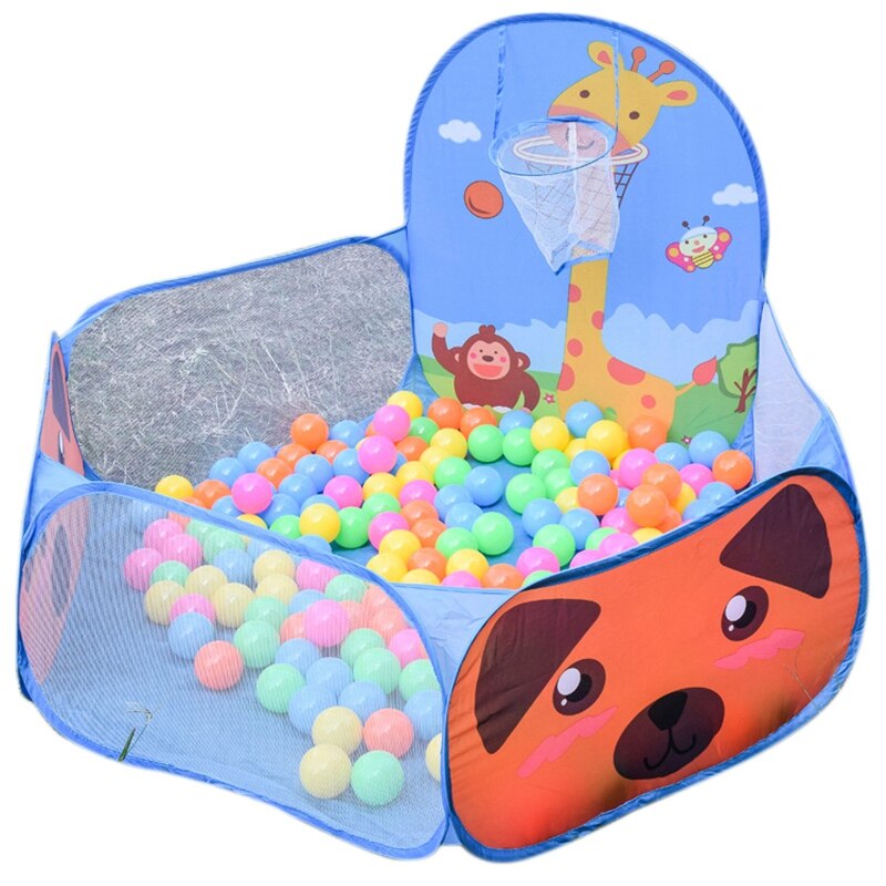 Portable Cartoon Toy Tent Ball Pit With Basket For Kids