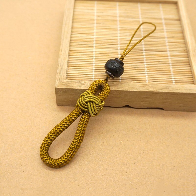 Gewebe praktisch Schlüsselband - Universelles kurzes Band für Schlüssel, USB-Stock, Ich würde-Karten - DIY Handgemacht: Gelb