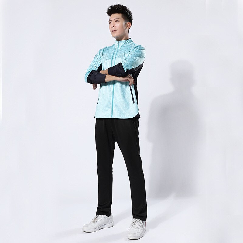 Novos ternos de badminton de manga comprida para homem e mulher ternos de tênis de vôlei ternos esportivos jaqueta de jogo personalização: XXL / men