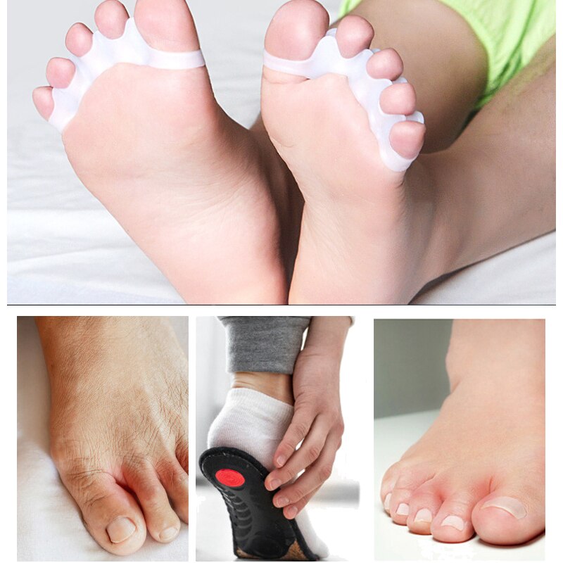 20Pcs = 10Pairs Hallux Valgus Teen Bescherming Siliconen Gel Bunion Corrector Voet Vinger Stijltang Care Tools Separator Orthese