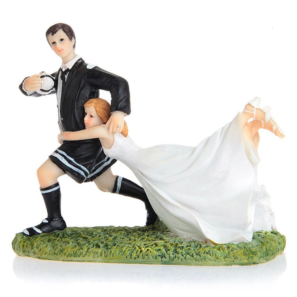Reusable Romantic Black Groom Bride Marry Resin Figurine Wedding Cake Topper Wedding Decoration Baking Decor Tools: NO12