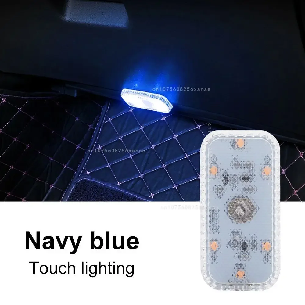 1PCS Touch Sensor LED Lamp LED Ambient Light Car Interior Roof Reading Lamp Wireless USB Rechargeable Atmosphere Lights: 3000K Golden