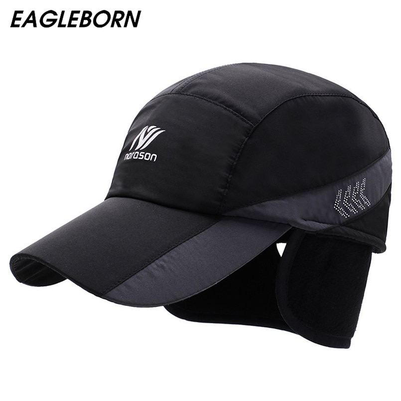 hiver casquette de Baseball hommes oreille Protection chapeaux Snapbak solide papa chapeau hommes hiver pour les hommes protéger le cou