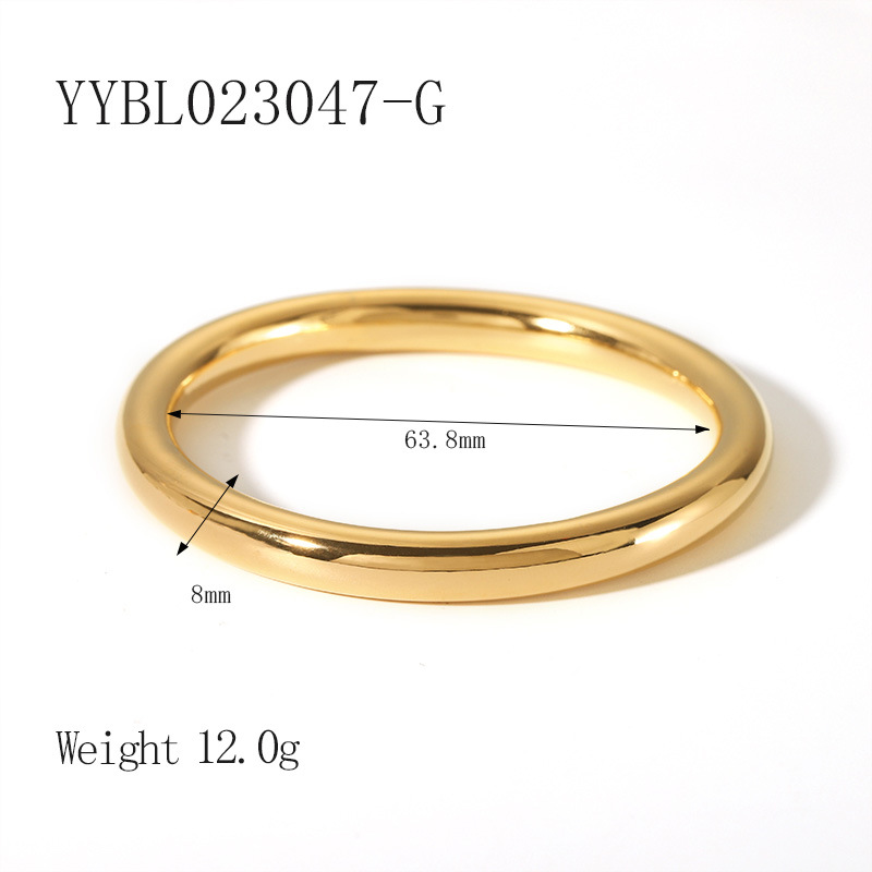Stainless Steel Fashionable 18K Gold Plated Colorless Jewelry Hollow Bracelet Women's Chunky Bangles Bracelets: Gold-color
