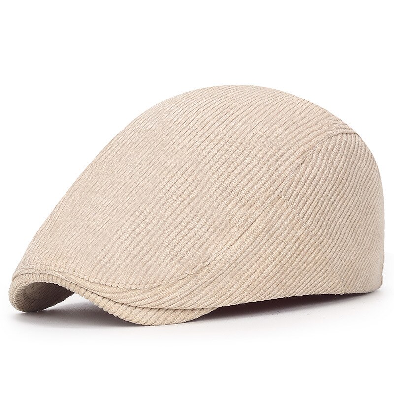 Newsboy Cap Men's Casual Cotton Corduroy Hat Women's Newsboy Caps Flat Ivy Hat Golf Driving Cabbies Beret: Khaki