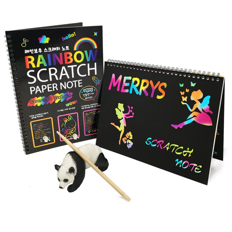 Magic Scratch Art Doodle Tekentafel Notebook Diy Regenboog Kleur Tekening Speelgoed Voor Kinderen Kids Schilderen Educatief Speelgoed