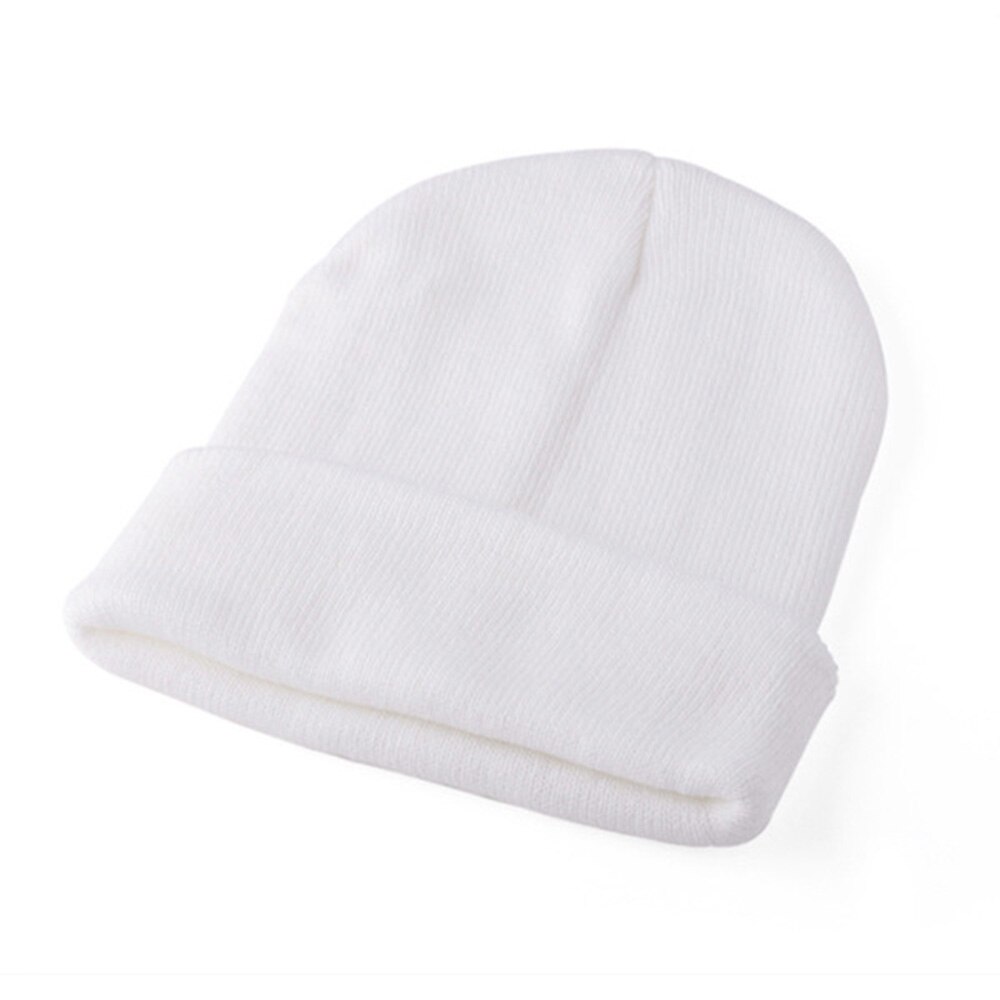 Unisex beanie hatte stilfuld strik hue til vinter dagligt slid varm holde blød stretchy: Hvid