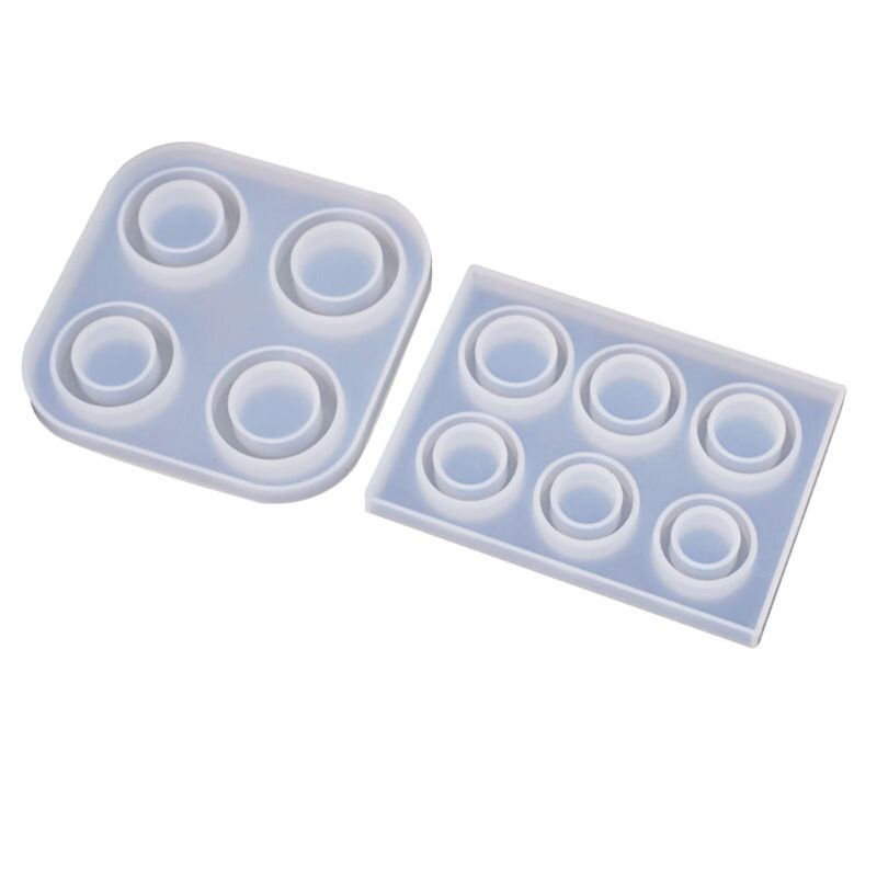 4/6 Grid DIY Handmade Rings Shape Silicone Epoxy Mold UV Resin Moulds Pendant Tools Jewelry Making