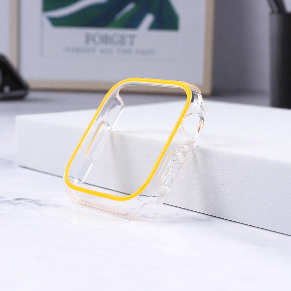 Lichtgevende behuizing voor Apple Watch-serie 9 8 7 6 5 4 3 SE 45 mm 41 mm 38 mm 42 mm 40 mm 44 mm 49 mm Glow PC Cover Frame iWatch-accessoires: Blauw / 1 inch