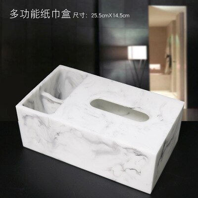 Hars Marmer Papier Tissue Box Europese Retro Bookbox Woonkamer Koffietafel Restaurant multifunctionele Tissue Handdoek Badkamer Ac: 5