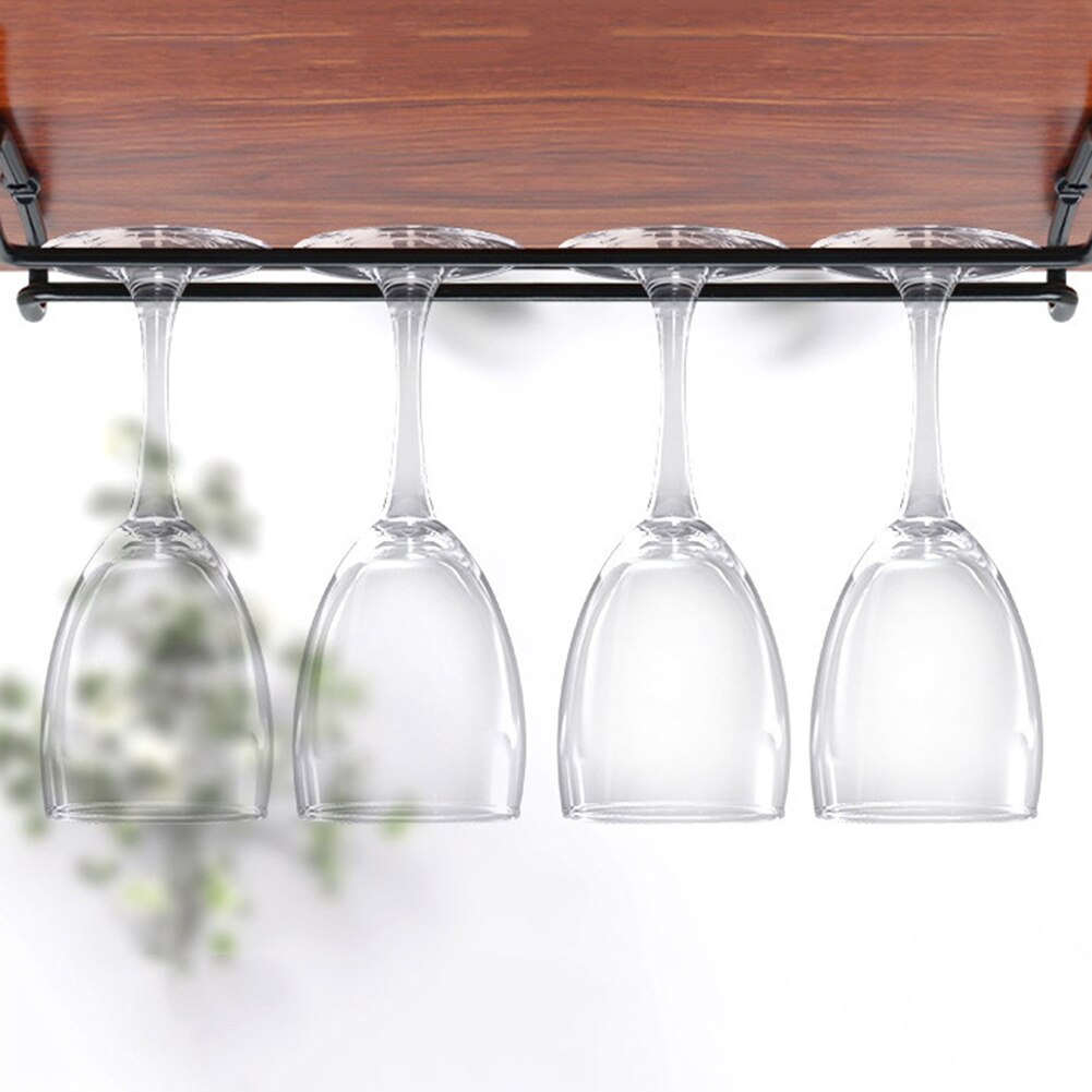 Køkken vinglas rack smedejern hængende bægerholder display stand bar stilkstål opbevaringsstativ skabe kopbøjle