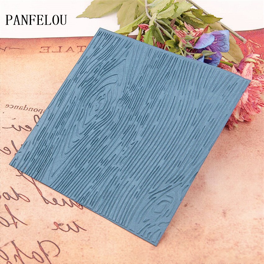 15x15cm Tree bark of grain wreath Embossing folders Plastic Scrapbooking DIY Template Fondant Cake Photo Album Card Making
