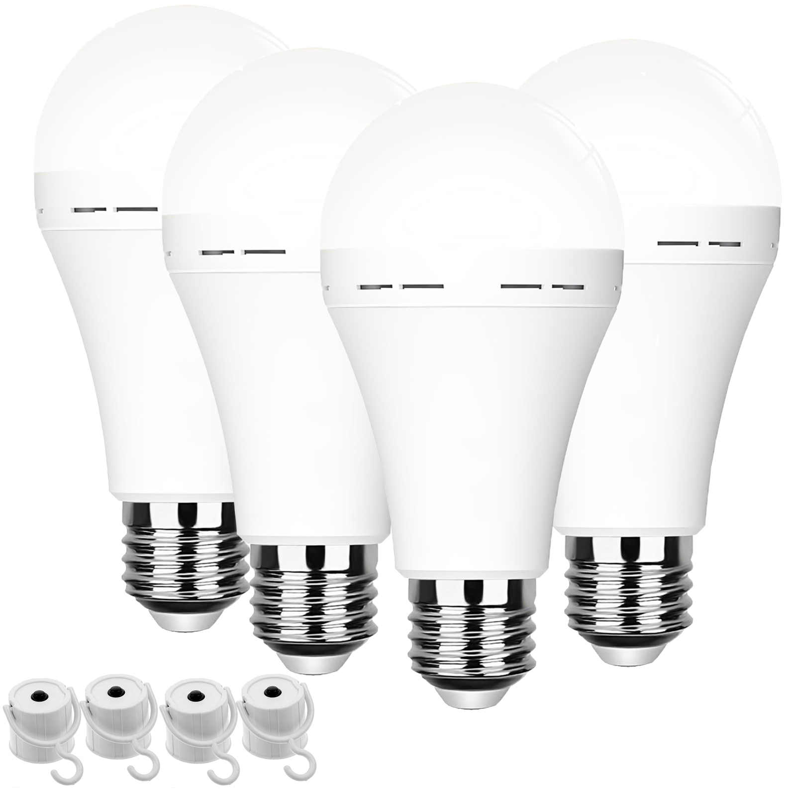 1/4er-Pack wiederaufladbare Notfall-Glühbirnen, batteriebetriebene LED-Glühbirne, E27, 12 W, 60 W, äquivalent für Stromausfall zu Hause, Camping: Gelb