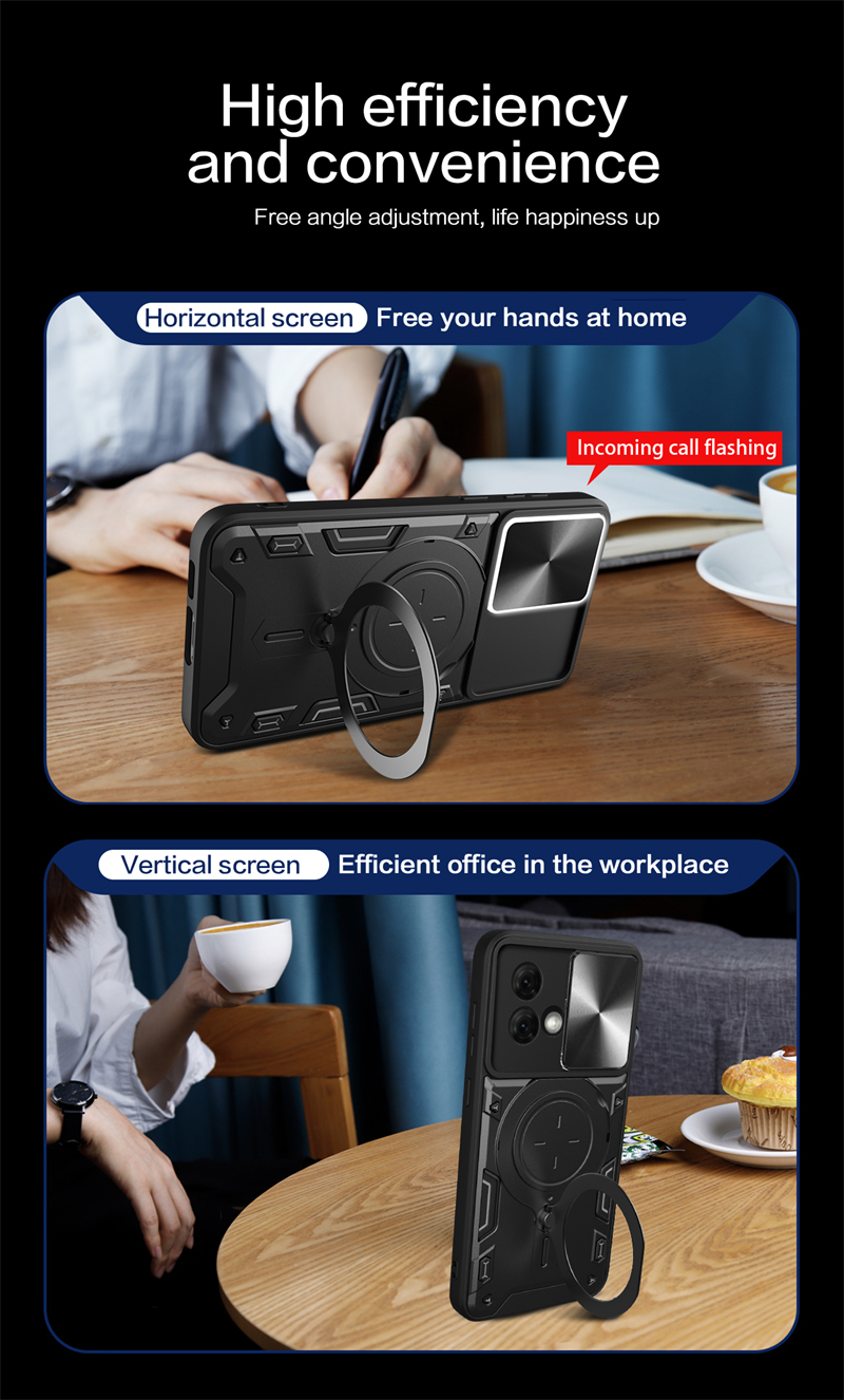 For Moto G84 5G Case Magnetic Holder Ring Phone Case For Motorola Moto G84 G 84 5G Slide Camera Lens Armor Shockproof Back Cover