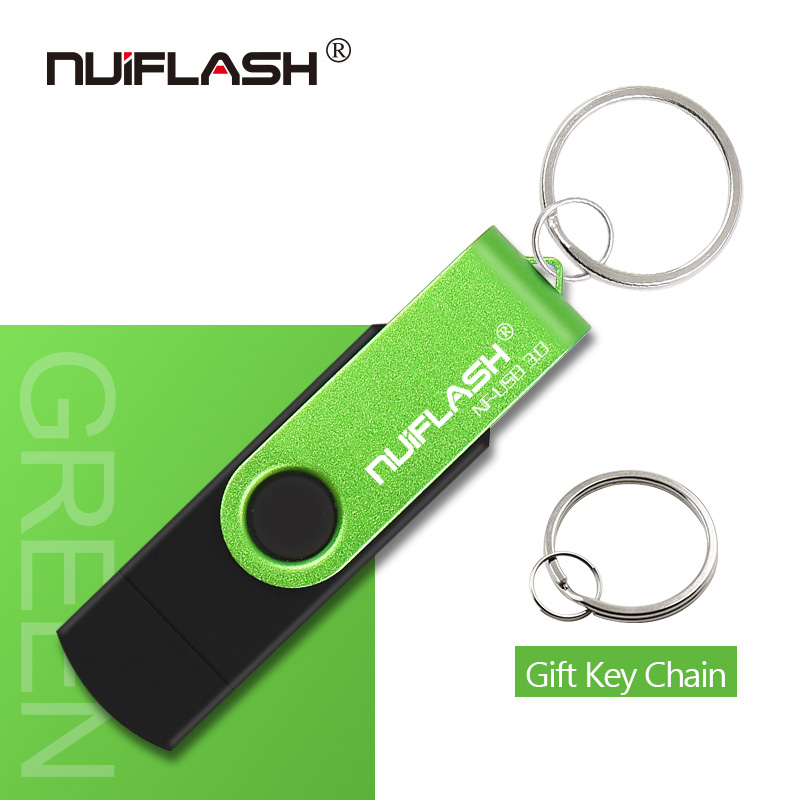 Nuiflash Metalen Usb 3.0 flash drive mini usb stick pen drive 16gb 32gb 64gb 128gb usb3. 0 pendrive Hoge Snelheid usb flash disk: 32GB / GREEN