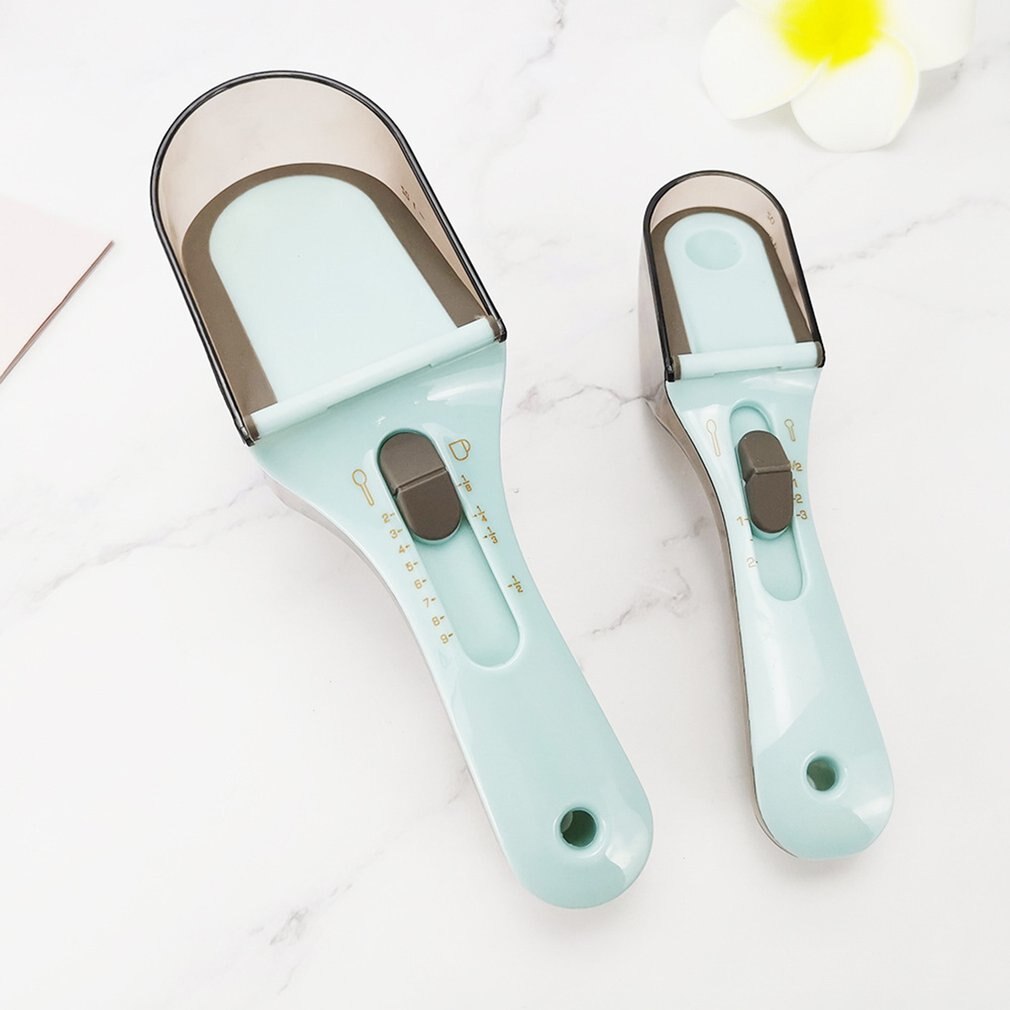 1pc Measuring Spoon Milk Powder Baking Condiment Plastic Scale Adjustable Baking Tool Kit With Scale For Home Kitchen