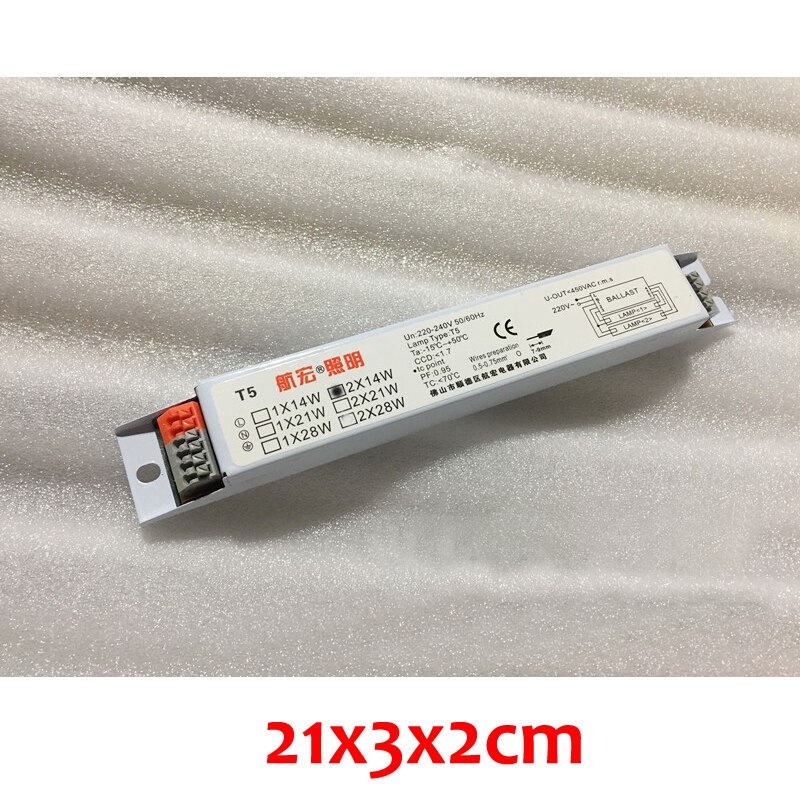 Lámpara fluorescente y de neón, balastro electrónico de 220-240V CA 14W T5, dos salidas, 50/60HZ