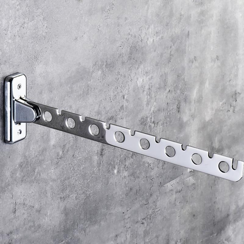Colgadores de ropa plegables de acero inoxidable para ahorro de espacio con gancho Magic, estante de secado de ropa montado en la pared con 6 /8 agujeros