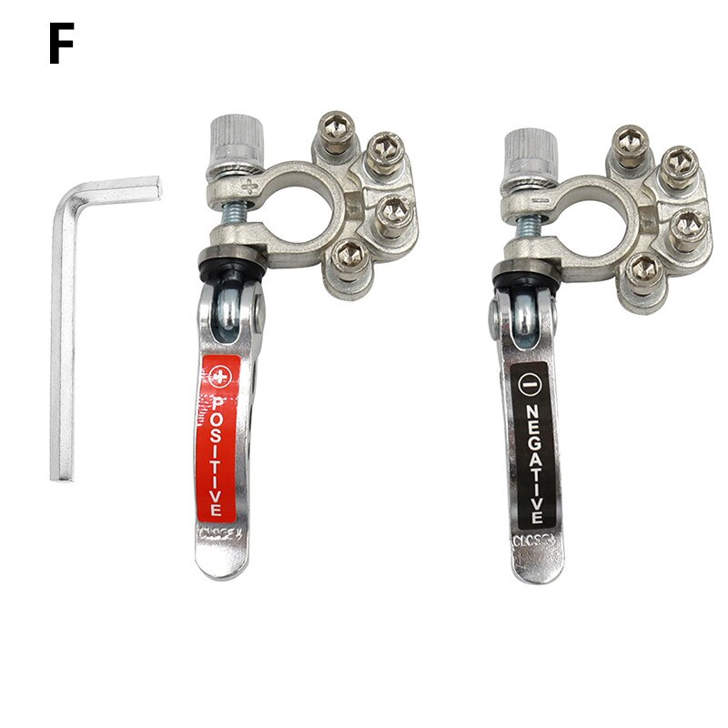 2 Pcs Car Battery Terminal Connector Wire Cable Clamp Quick Release Disconnect Shut-Off Connectors Car Auto Accessories 12V 24V: F