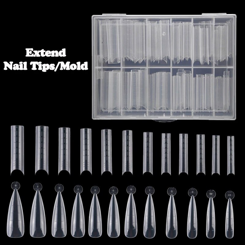 120/100Pcs Nail Forms Tips Voor Quick Building Uv Extension Gel Mold Nail System Tips Nagel Tips bovenste Formulieren Voor Nagels