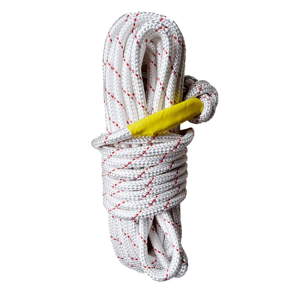 Static Outdoor Rock Climbing Rope with Carabiner, Tree Climbing Gear for Outdoor Activities Safety Rope