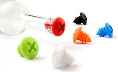 Siliconen Vacuüm Rode Wijn Fles Stopper Stop Sealer Wijn Kurk Plug Jackson Black Top Hat Cowboy Cap Bar Bar Gereedschap lekvrije: One Random Screw