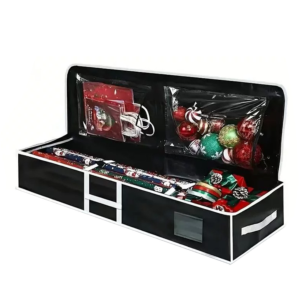 Wrapping Paper Containers Waterproof Wrap Zippered Dustproof Underbed Storage Organizer Wrapping Paper Bag Christmas: Red