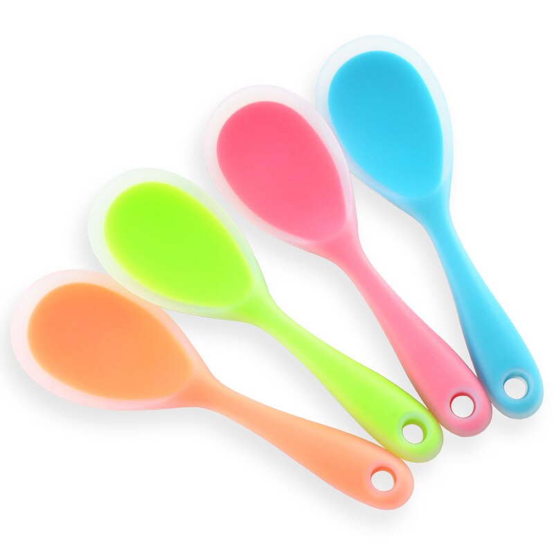 1Stck Heimat benutzen Mini Silikon Löffel bunt Wärme beständig Löffel nicht-Stock Geschirr Kochen Werkzeug Utensil Küche Spielereien