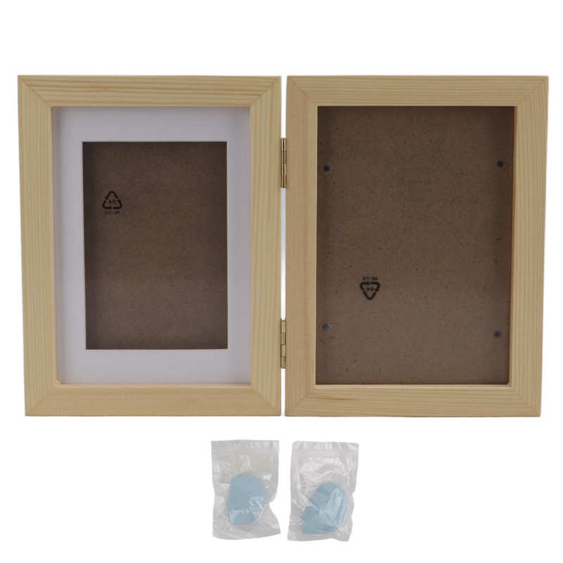 Pet Pawprint Keepsake DIY Pet Paw Print Frame Kit Snap in Fixing Simple Pine Wood Unique for Pet: Style2