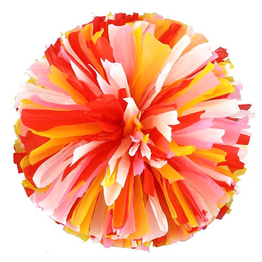 4pcs Reusable Matte Cheering Poms Spirited Fun Cheerleading Pom Poms Kit Colorful Cheer Props with Ring for Performance Competit