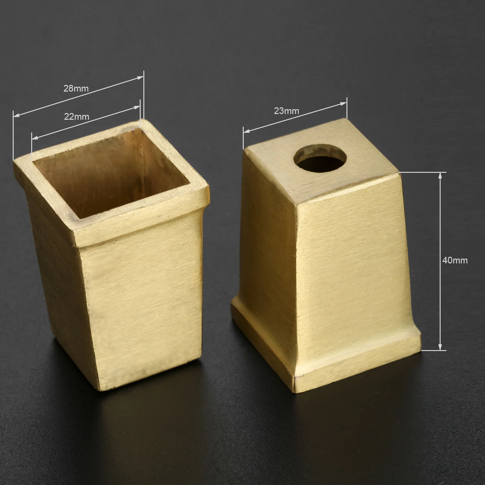 Couvercle de pied de meuble, pointe en cuivre massif, couvercle de pied de Table et de chaise en laiton massif, protecteur de décor, coussinet de sécurité inférieur, 20-42mm, 1 pièce: Black